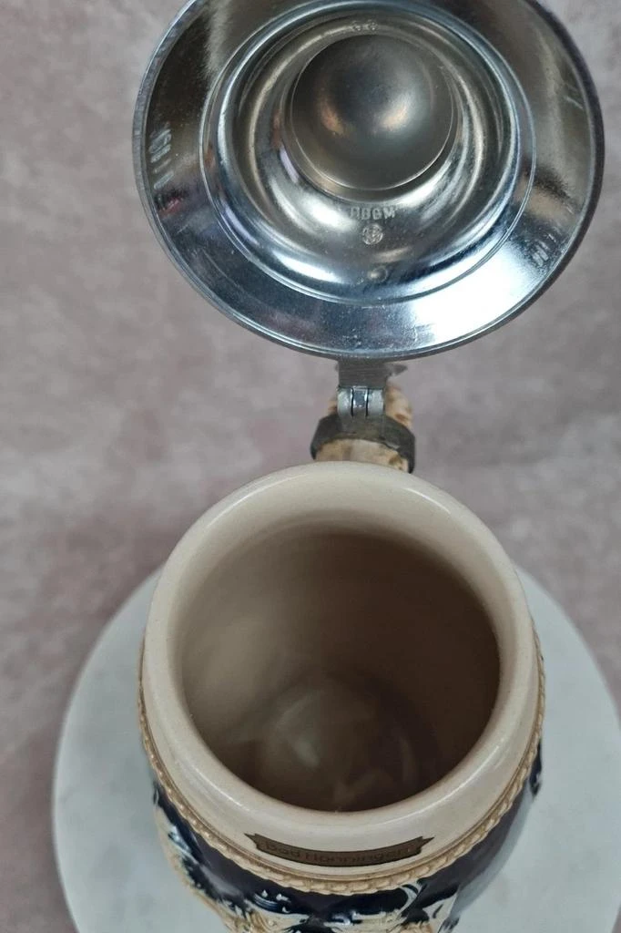 Copo de cerveja vintage Nick-Werke 🇩🇪 Bad Hönningen – Grés e estanho – 0,5l – photo 5